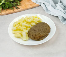 Котлета из печени с картофелем