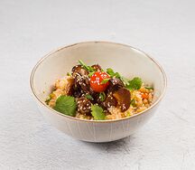 Рис с овощами и древесным грибом