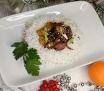 Свинина с мандаринами 