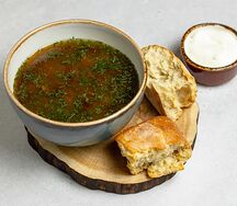 Суп с белыми грибами со сметаной и чиабаттой