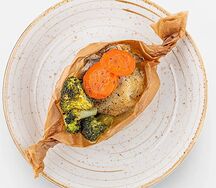 Рыбное филе на пару с овощами