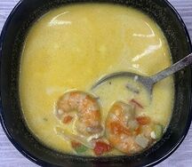 Сырный суп с креветками