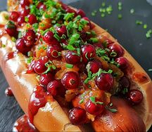 Хот-дог Лесная брусника
