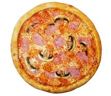 Пицца с ветчиной и грибами