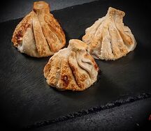 Жареные хинкали с говядиной и свининой