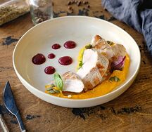 Филе индейки с морковным пюре