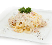 Феттуччине с беконом