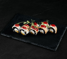 Филадльфия с креветкой и брусничным соусом