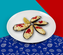 Мидии запечённые с сырным соусом