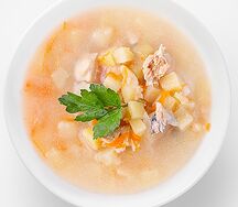 Уха с кетой и форелью