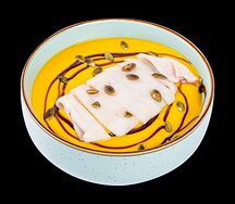 Тыквенный суп с кальмаром