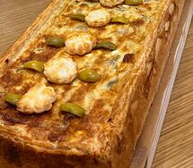Целый пирог ризотто с пармезаном и мясом птицы