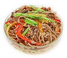 Вок лапша гречневая с говядиной