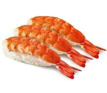 Три суши c креветкой