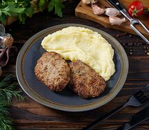 Пюре котлетой с говядины