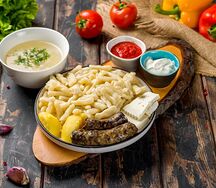 Галушки с сушеной колбасой