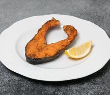Стейк семги на мангале