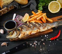 Сибас с гарниром