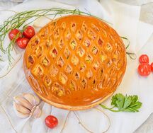 Пирог-пицца с ветчиной и сыром