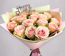 Букет из 11 роз нежно-розовый