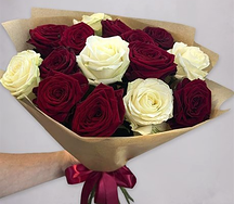 Букет из 17 роз Алый микс
