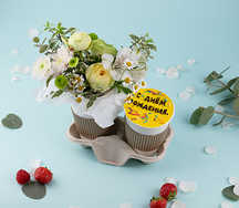 Подарочный набор букет Приятный сюрприз с желтыми розами и десерт