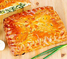 Пирог постный с зеленым луком и рисом