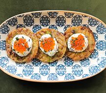 Драники с красной икрой