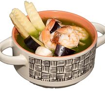 Зеленый карри с морепродуктами