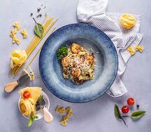 Феттучини с креветками