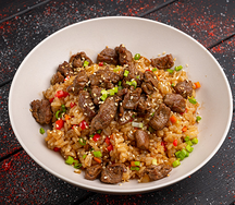 Тяхан жареный рис с говядиной
