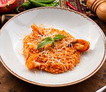 Ризотто с тигровыми креветками