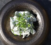 Соленые грузди со сметаной и чесноком