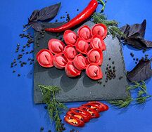 Пельмешки с картошкой и перцем чили Vegan