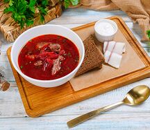 Домашний борщ с говядиной