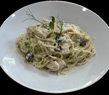 Паста Аль-Песто с цыпленком и грибами