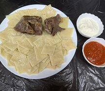 Тонкий хинкал с сушеным мясом