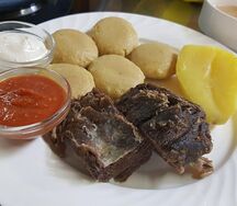 Хинкал из кукурузной муки с сушеным мясом