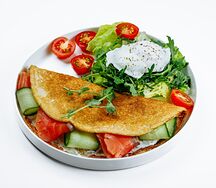 Овсяноблин с лососем