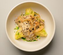 Бефстроганов из индейки с картофельным пюре