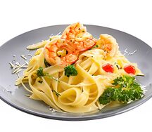 Феттуччине с креветками