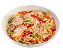 Удон с курицей в соусе терияки