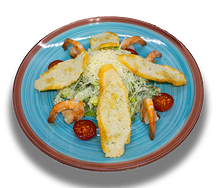 Салат Цезарь с креветками