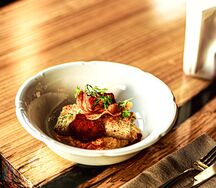 Скрэмбл с хрустящим рулетом