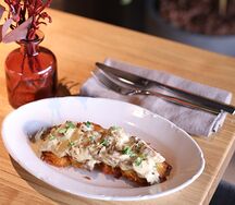 Драники с жюльеном и белыми грибами