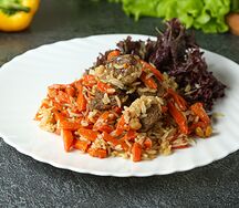 Плов с говядиной без приправ и специй