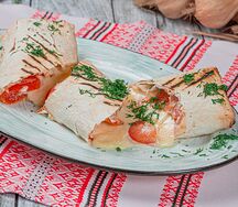 Лаваш на гриле с сыром и зеленью