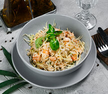 Ризотто с лососем и креветками