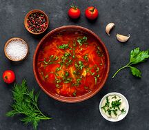 Борщ с мраморной говядиной