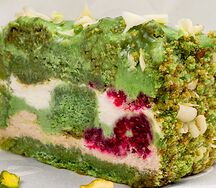 Торт Фисташковый с малиной